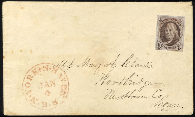 Costs of US Stamp Scott Cat. #1: 5c 1847 Franklin. Cherrystone Auctions, May 2013, Sale 201305, Lot 7