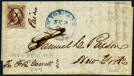 US Stamp Price Scott #1: 5c 1847 Franklin. Harmer-Schau Auction Galleries, Jan 2013, Sale 96, Lot 377