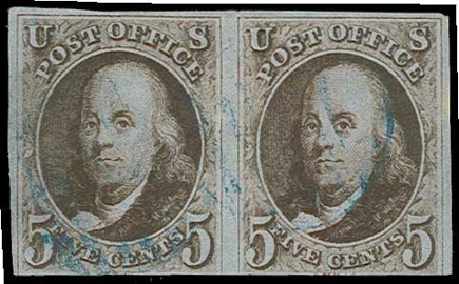 US Stamp Price Scott Catalog 1 - 1847 5c Franklin. H.R. Harmer, Jun 2013, Sale 3003, Lot 1017
