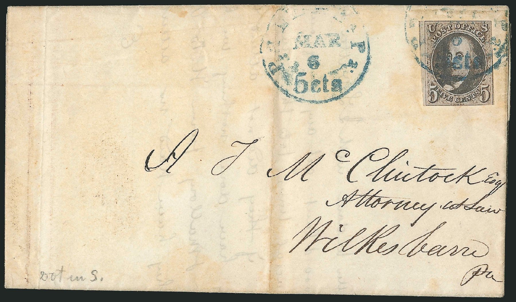 Prices of US Stamps Scott Cat. 1: 5c 1847 Franklin. Robert Siegel Auction Galleries, Dec 2010, Sale 1002, Lot 3657