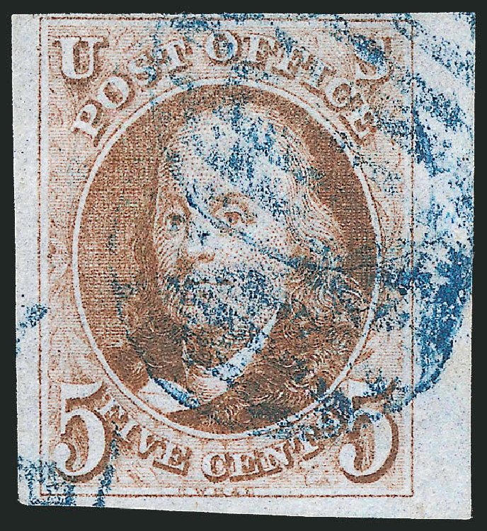 US Stamp Price Scott Catalog # 1 - 1847 5c Franklin. Robert Siegel Auction Galleries, Mar 2012, Sale 1019, Lot 317