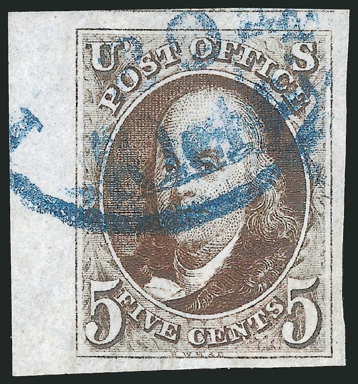 Costs of US Stamps Scott Catalog # 1: 1847 5c Franklin. Robert Siegel Auction Galleries, Apr 2012, Sale 1023, Lot 2057
