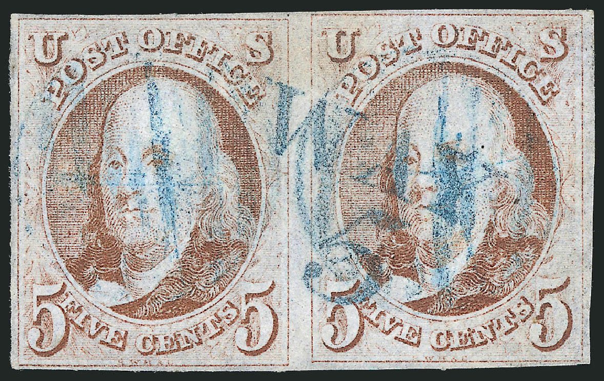 Prices of US Stamps Scott 1: 1847 5c Franklin. Robert Siegel Auction Galleries, Apr 2012, Sale 1023, Lot 2177