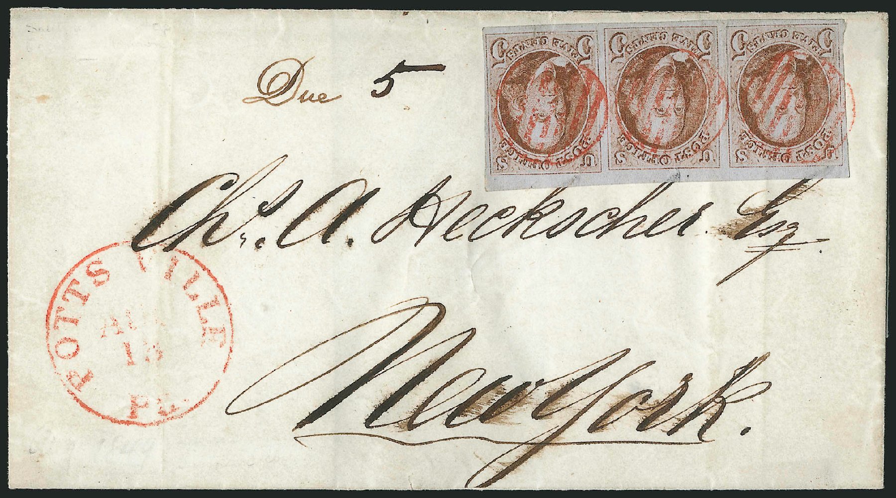 Costs of US Stamps Scott Catalog # 1 - 5c 1847 Franklin. Robert Siegel Auction Galleries, Apr 2012, Sale 1023, Lot 2227