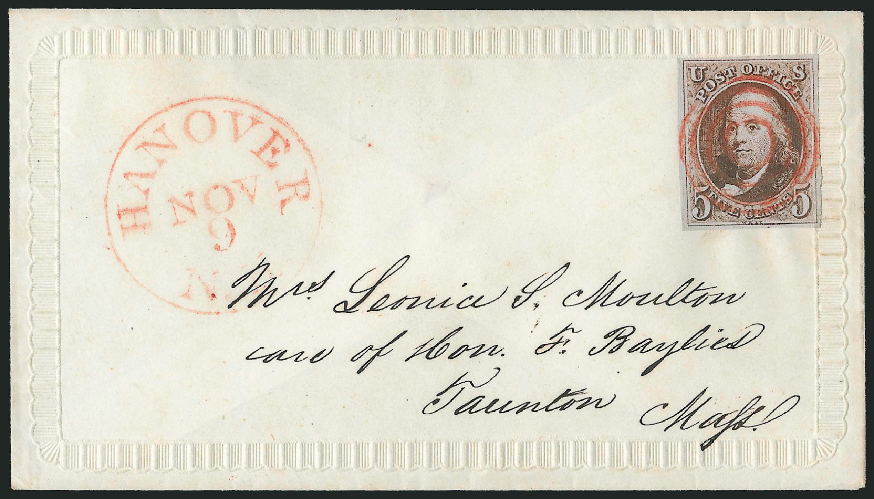 Cost of US Stamps Scott Catalogue # 1 - 1847 5c Franklin. Robert Siegel Auction Galleries, Apr 2012, Sale 1023, Lot 2317