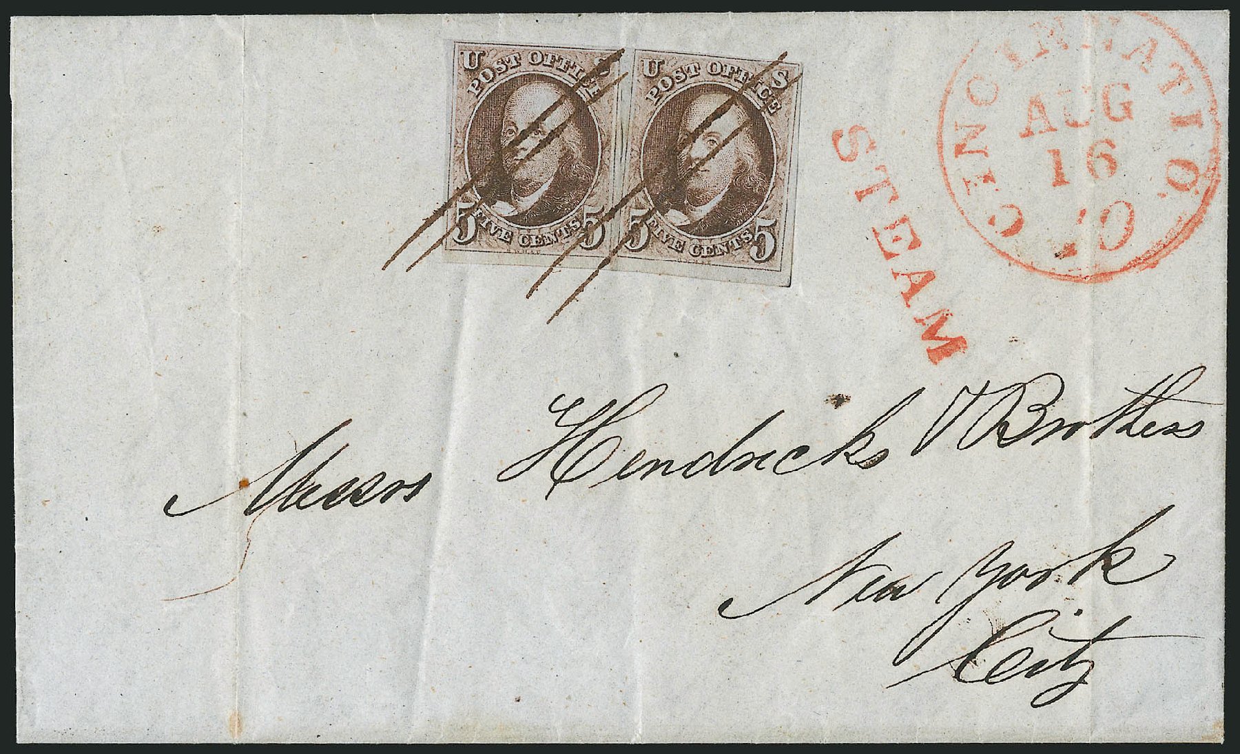 Price of US Stamp Scott Catalog #1 - 1847 5c Franklin. Robert Siegel Auction Galleries, Apr 2012, Sale 1023, Lot 2387