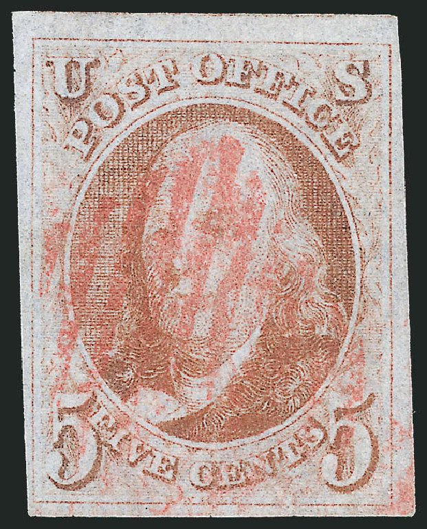 Price of US Stamp Scott Catalog 1: 1847 5c Franklin. Robert Siegel Auction Galleries, Mar 2013, Sale 1040, Lot 1167