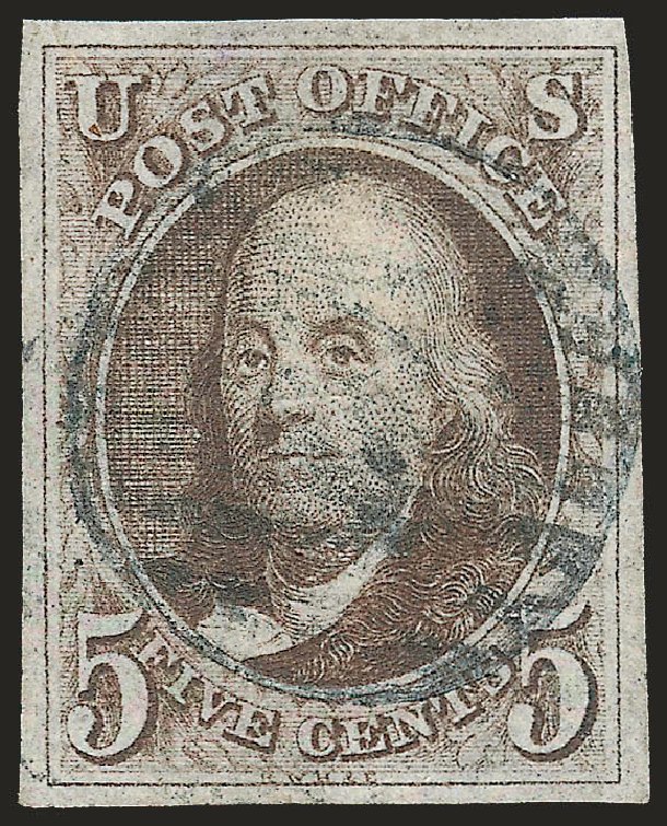 Value of US Stamps Scott Catalogue #1 - 5c 1847 Franklin. Robert Siegel Auction Galleries, Jun 2009, Sale 975, Lot 1067
