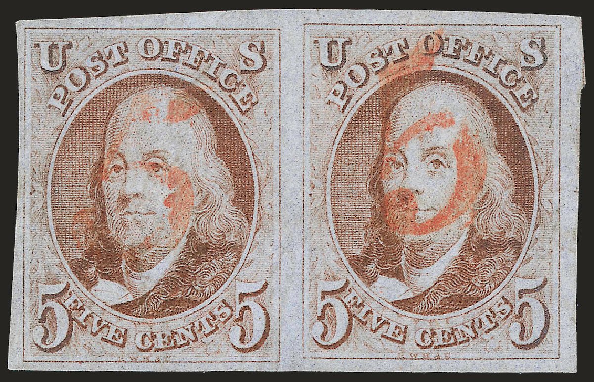 US Stamps Price Scott Catalog #1 - 1847 5c Franklin. Robert Siegel Auction Galleries, Sep 2009, Sale 976, Lot 1057