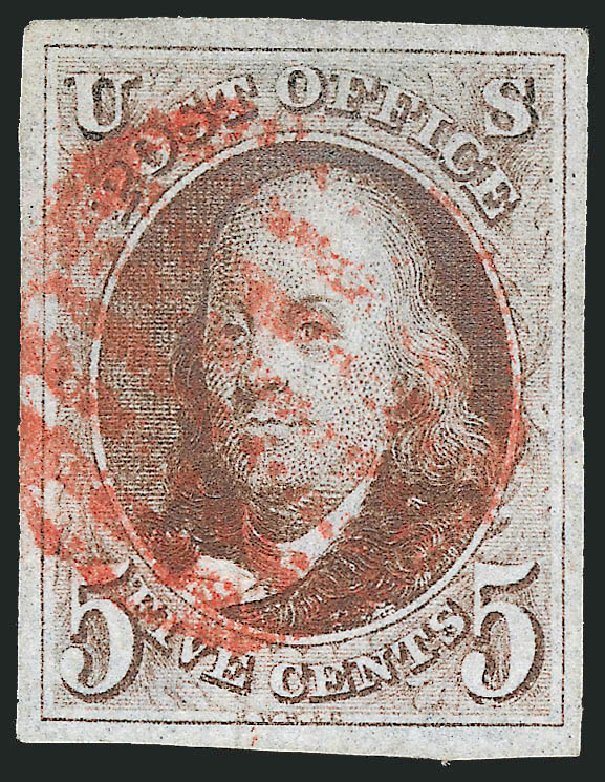 Prices of US Stamps Scott Catalog 1 - 5c 1847 Franklin. Robert Siegel Auction Galleries, Sep 2010, Sale 993, Lot 47