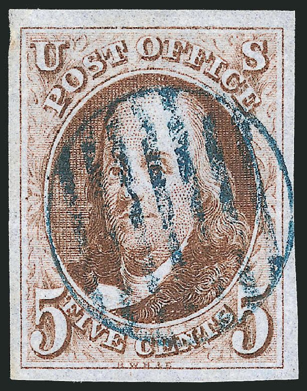 US Stamp Price Scott Catalog #1 - 5c 1847 Franklin. Robert Siegel Auction Galleries, Sep 2010, Sale 993, Lot 67