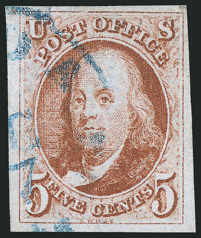 Cost of US Stamps Scott Cat. # 1 - 1847 5c Franklin. Robert Siegel Auction Galleries, Sep 2010, Sale 993, Lot 97