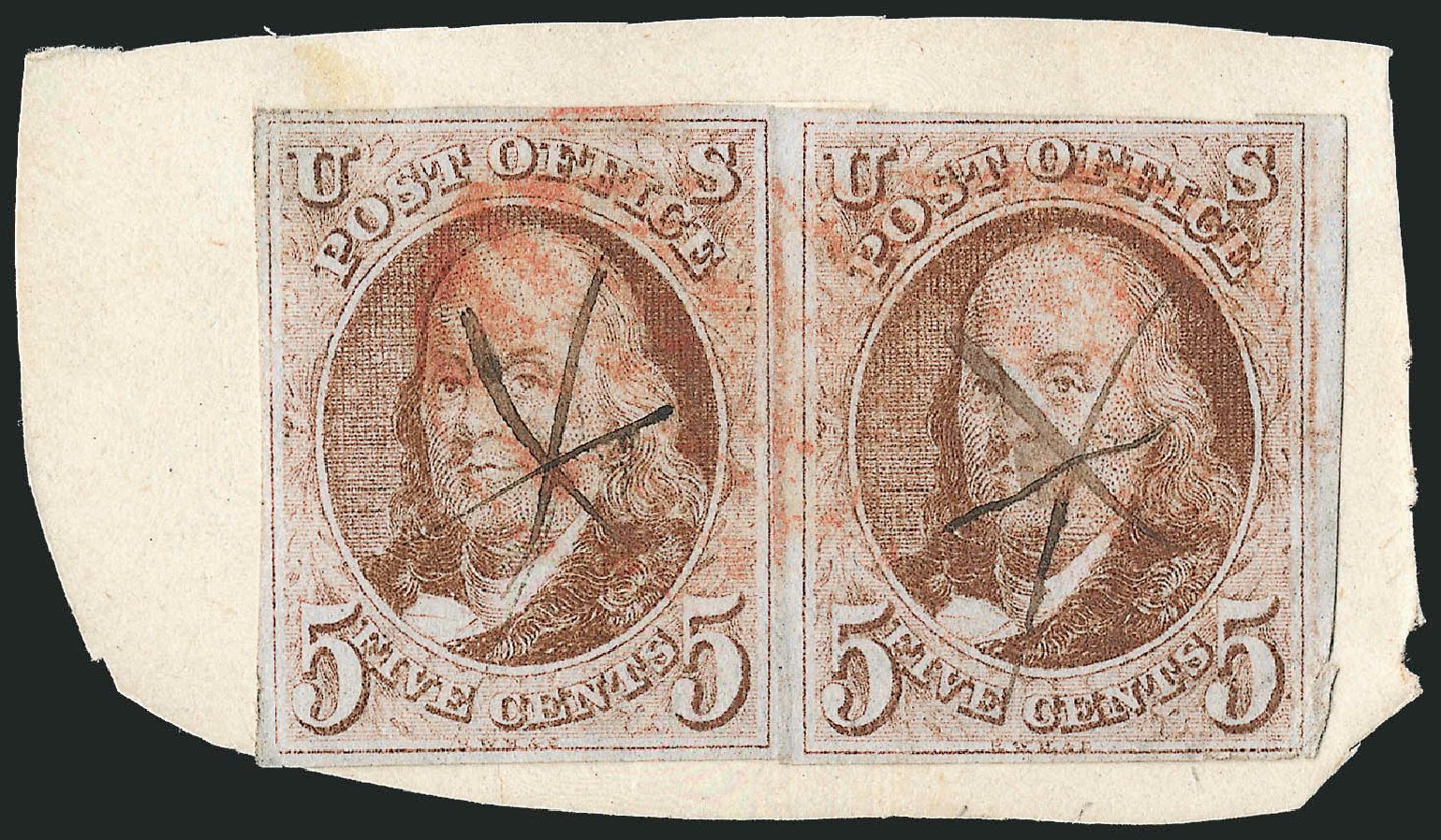 US Stamps Values Scott Catalog 1: 1847 5c Franklin. Robert Siegel Auction Galleries, Oct 2010, Sale 997, Lot 5077