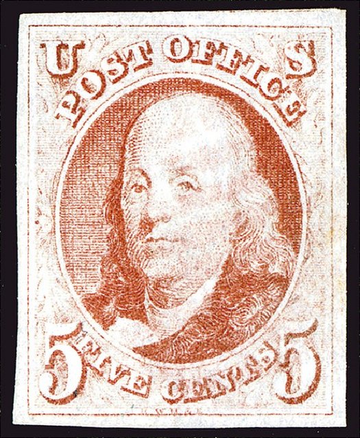 US Stamps Prices Scott #1 - 5c 1847 Franklin. Spink Shreves Galleries, Jan 2014, Sale 146, Lot 137