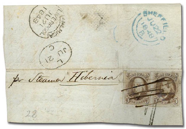 Cost of US Stamps Scott Catalogue # 1 - 1847 5c Franklin. Daniel Kelleher Auctions, May 2015, Sale 669, Lot 2348