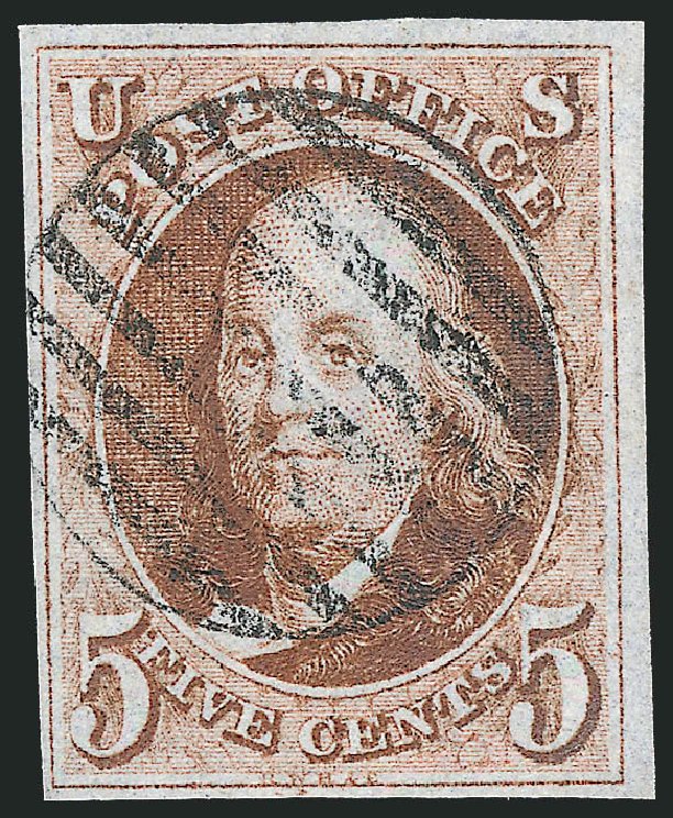 US Stamp Price Scott Cat. # 1 - 1847 5c Franklin. Robert Siegel Auction Galleries, Mar 2012, Sale 1019, Lot 318