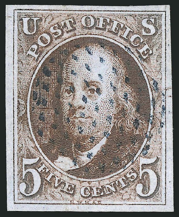 Value of US Stamps Scott Catalogue #1: 1847 5c Franklin. Robert Siegel Auction Galleries, Apr 2012, Sale 1023, Lot 2158