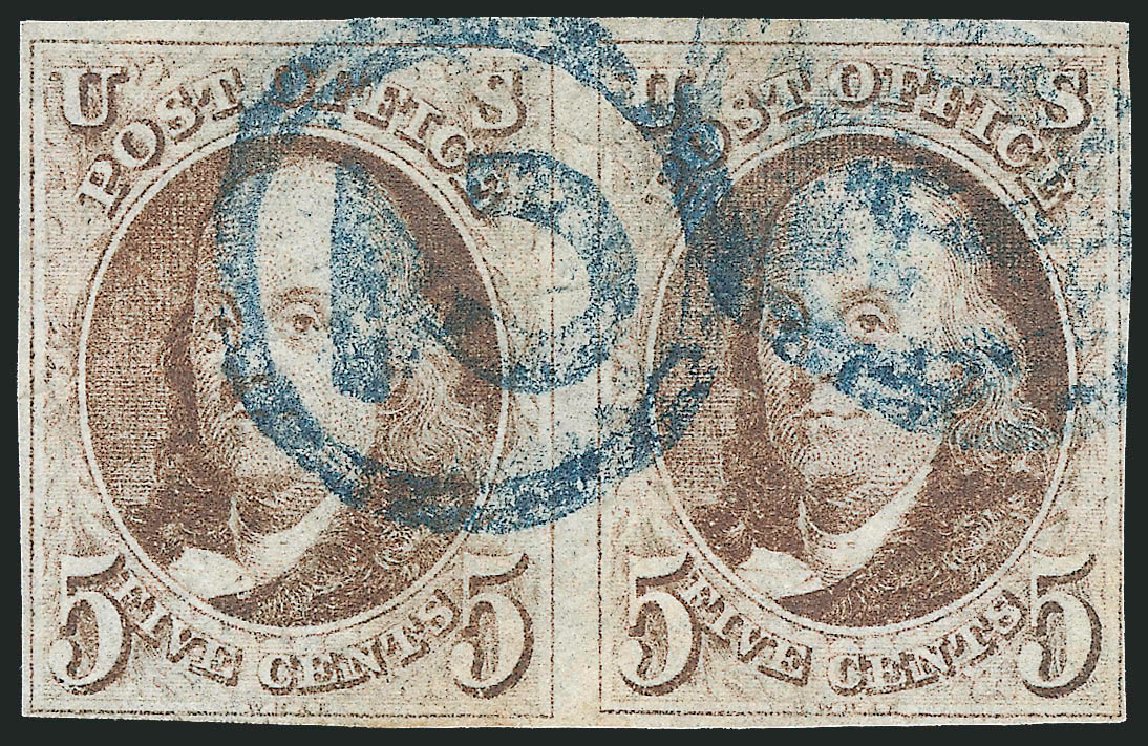 Value of US Stamps Scott Catalogue #1: 5c 1847 Franklin. Robert Siegel Auction Galleries, Apr 2012, Sale 1023, Lot 2178