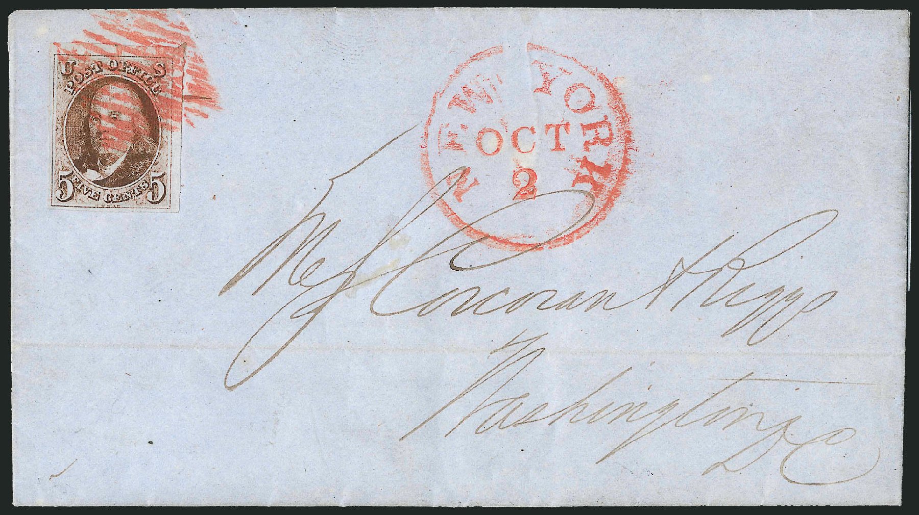 US Stamps Prices Scott Catalogue # 1 - 5c 1847 Franklin. Robert Siegel Auction Galleries, Apr 2012, Sale 1023, Lot 2268