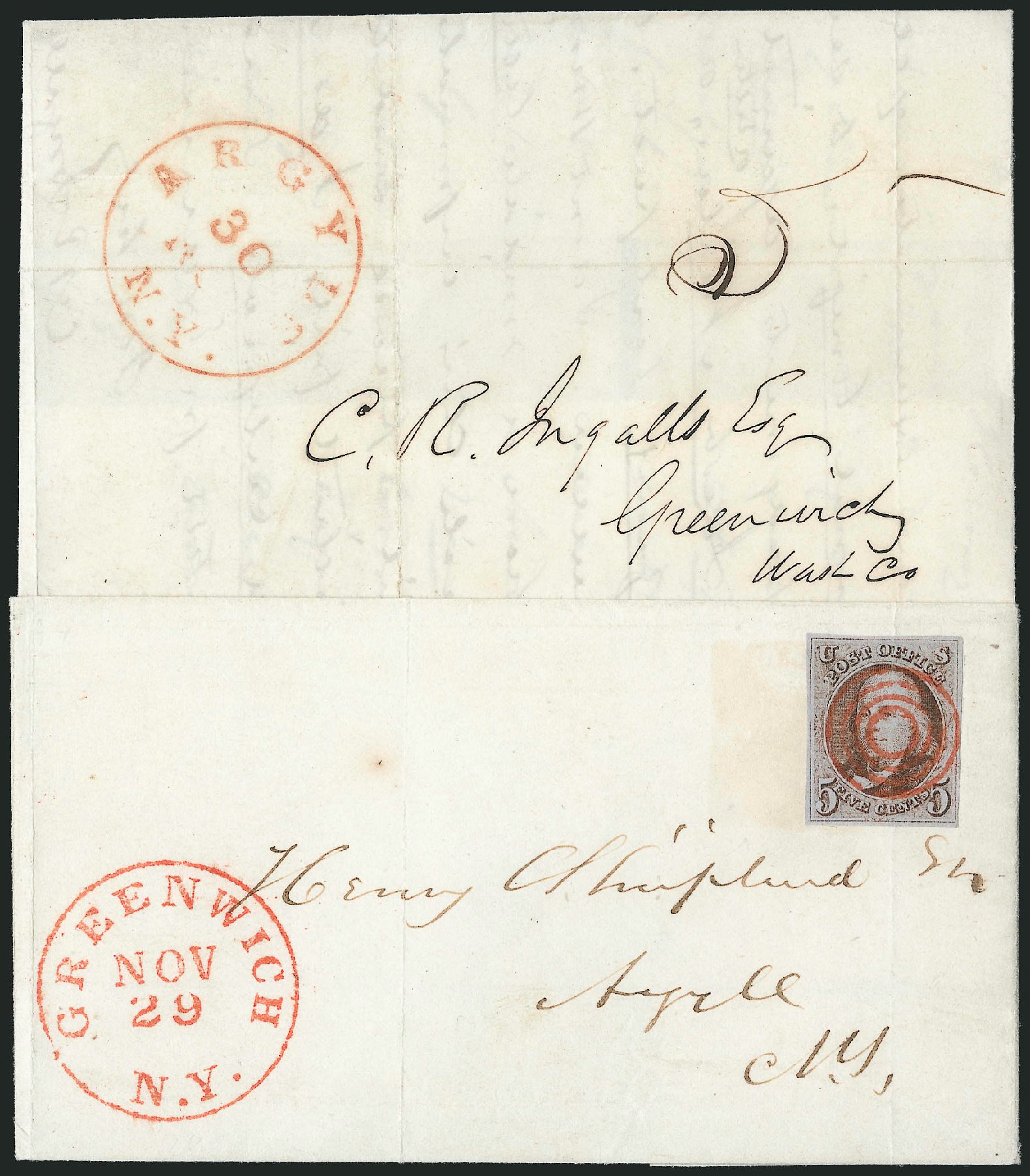 Value of US Stamps Scott Catalogue #1 - 5c 1847 Franklin. Robert Siegel Auction Galleries, Apr 2012, Sale 1023, Lot 2318