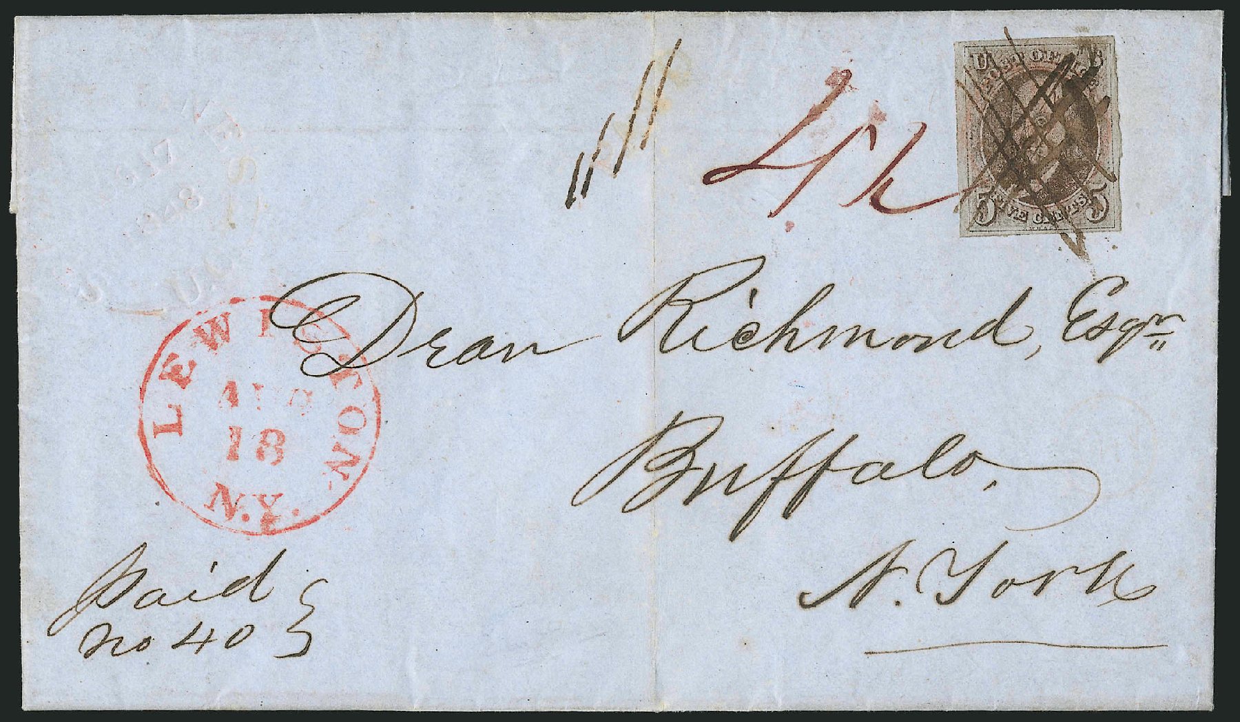 Costs of US Stamps Scott Cat. 1 - 5c 1847 Franklin. Robert Siegel Auction Galleries, Apr 2012, Sale 1023, Lot 2468