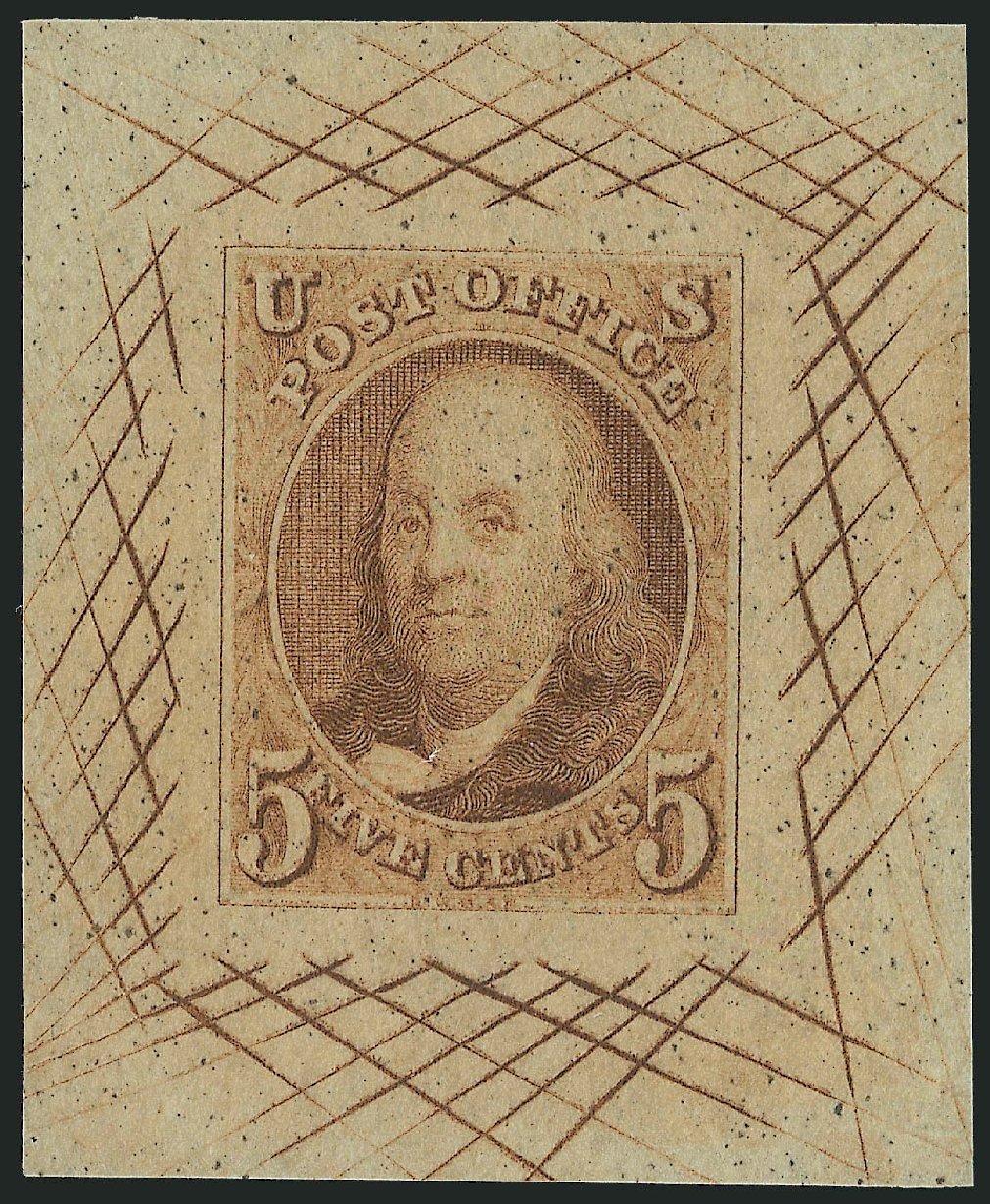 Cost of US Stamps Scott Catalogue # 1: 1847 5c Franklin. Robert Siegel Auction Galleries, May 2013, Sale 1044, Lot 8