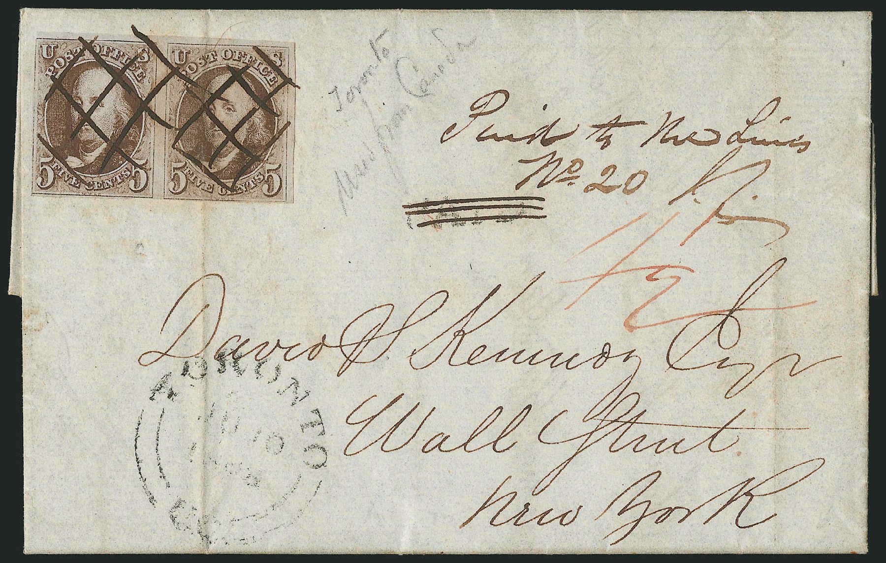 Cost of US Stamps Scott Cat. #1: 1847 5c Franklin. Robert Siegel Auction Galleries, Jun 2015, Sale 1105, Lot 2518