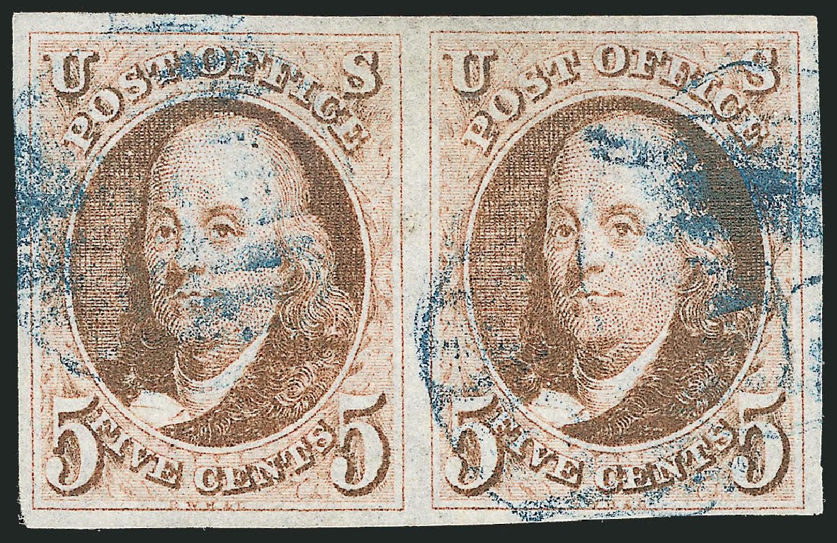 Costs of US Stamps Scott #1: 5c 1847 Franklin. Robert Siegel Auction Galleries, Oct 2008, Sale 963, Lot 28