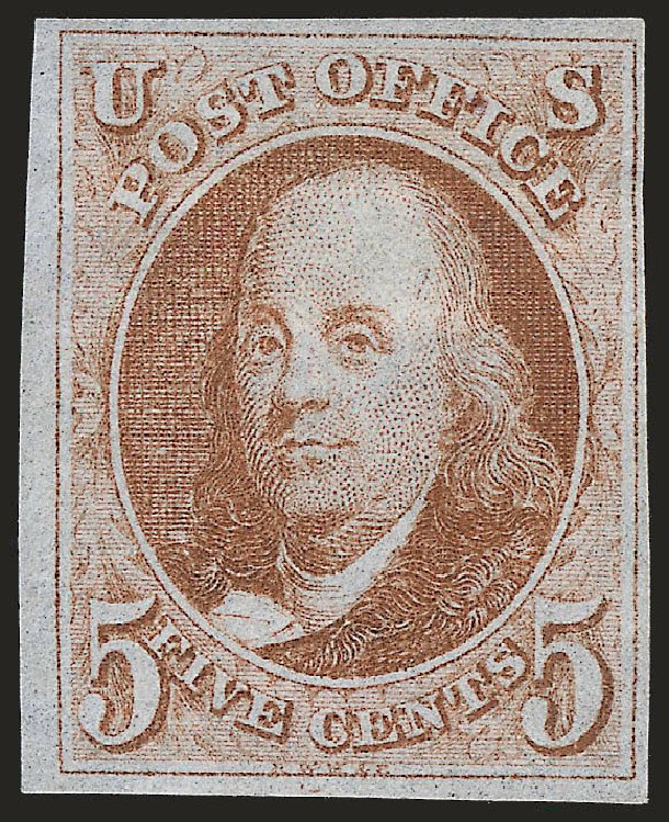 Price of US Stamps Scott Catalogue 1: 5c 1847 Franklin. Robert Siegel Auction Galleries, Sep 2009, Sale 976, Lot 1048