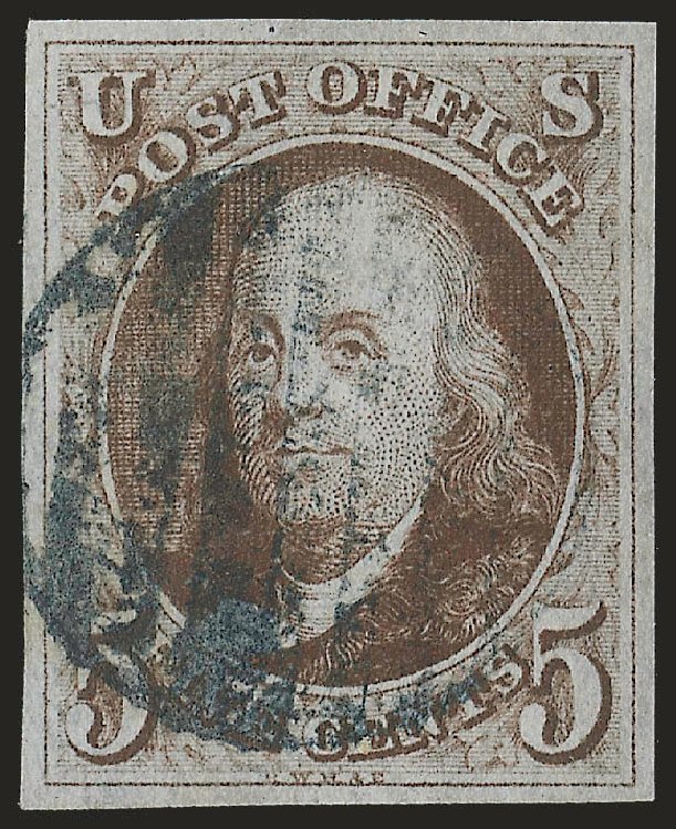 US Stamps Price Scott Catalog # 1 - 5c 1847 Franklin. Robert Siegel Auction Galleries, Sep 2009, Sale 976, Lot 1058