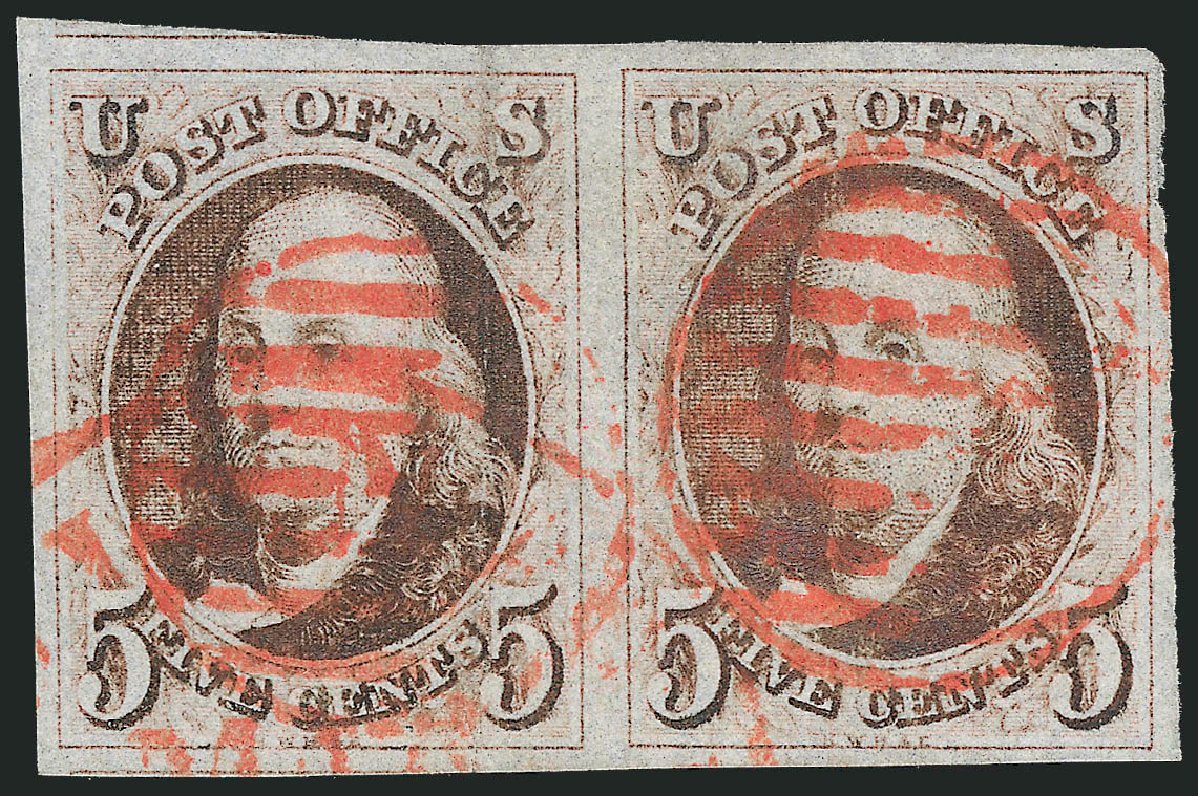 US Stamps Value Scott Catalogue 1: 1847 5c Franklin. Robert Siegel Auction Galleries, Sep 2010, Sale 993, Lot 148