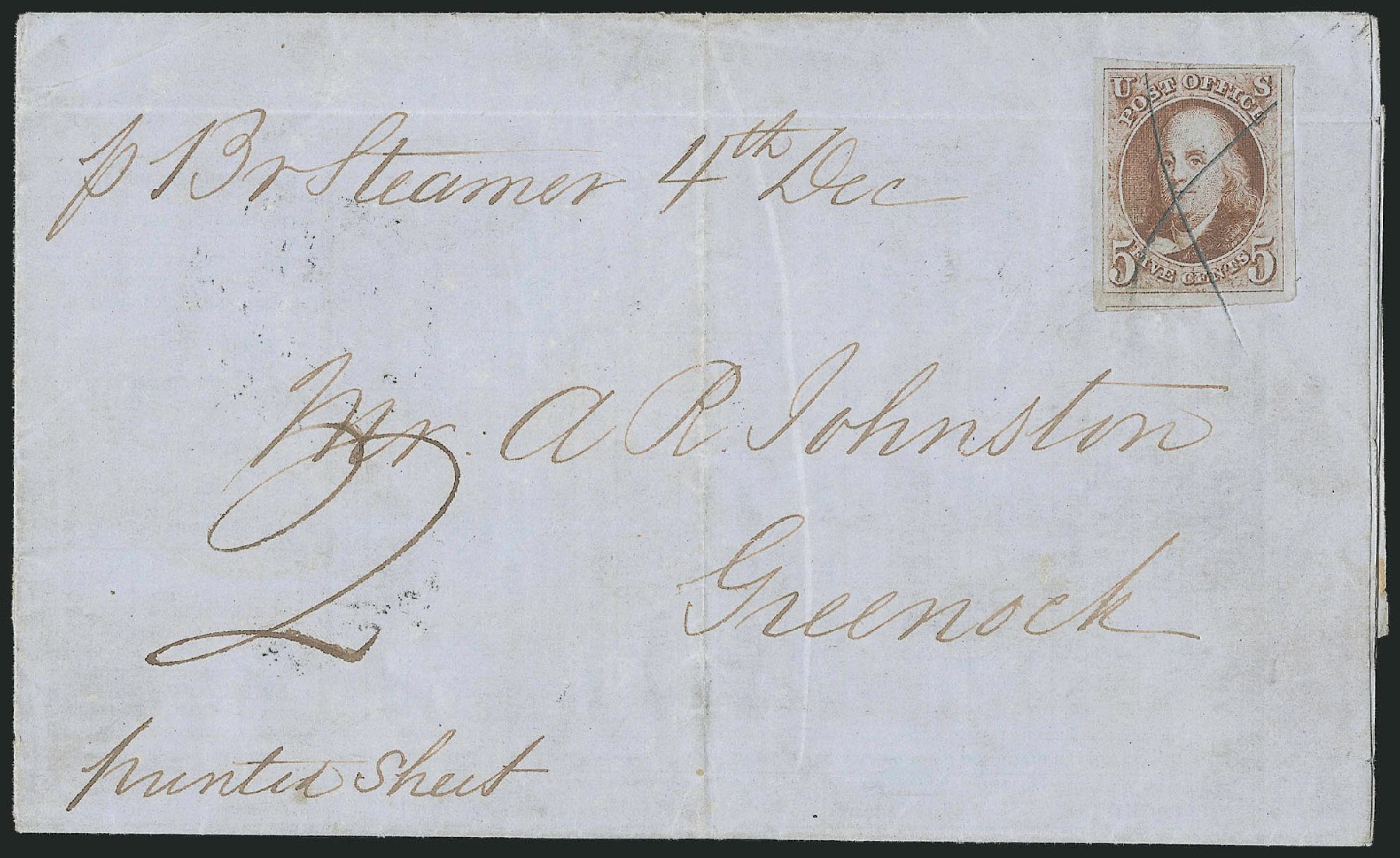 US Stamp Values Scott 1: 1847 5c Franklin. Robert Siegel Auction Galleries, Sep 2010, Sale 993, Lot 178