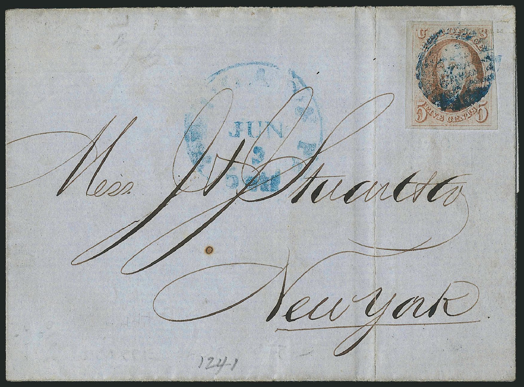 Price of US Stamp Scott Catalog #1 - 1847 5c Franklin. Robert Siegel Auction Galleries, Sep 2010, Sale 993, Lot 198