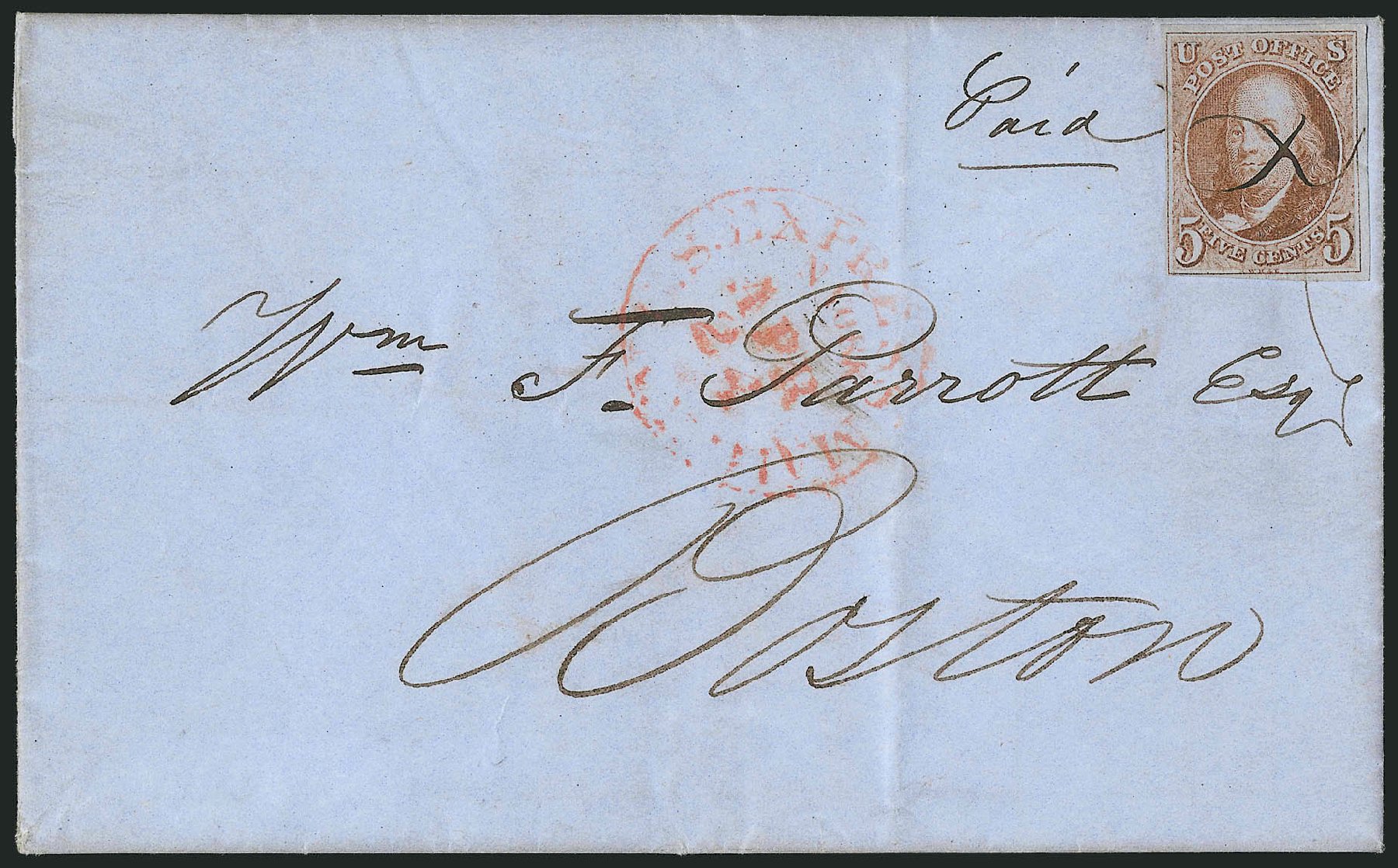 US Stamp Prices Scott Cat. #1 - 1847 5c Franklin. Robert Siegel Auction Galleries, Sep 2010, Sale 993, Lot 208
