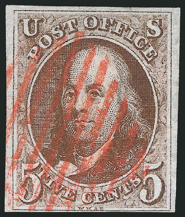 Price of US Stamps Scott Catalogue 1: 5c 1847 Franklin. Robert Siegel Auction Galleries, Sep 2010, Sale 993, Lot 28