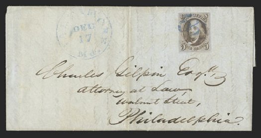 Costs of US Stamps Scott Cat. 1: 1847 5c Franklin. Spink Shreves Galleries, Jul 2012, Sale 140, Lot 18