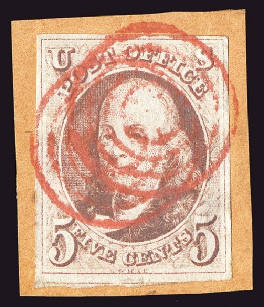Prices of US Stamps Scott Catalogue # 1: 1847 5c Franklin. Spink Shreves Galleries, Jan 2014, Sale 146, Lot 128