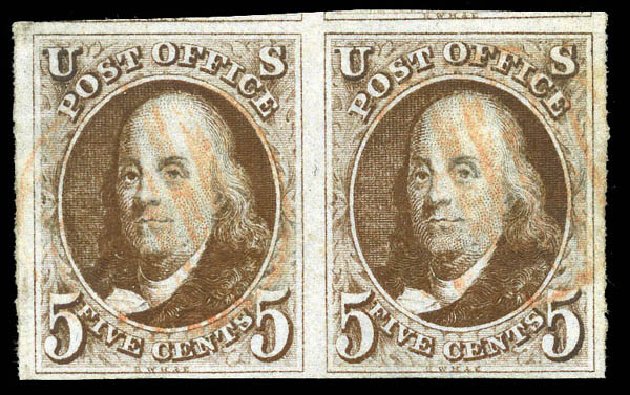 Price of US Stamp Scott #1: 1847 5c Franklin. Matthew Bennett International, Mar 2011, Sale 336, Lot 1099