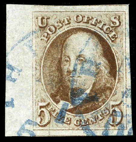 Cost of US Stamp Scott Catalog # 1 - 5c 1847 Franklin. Matthew Bennett International, Feb 2012, Sale 340, Lot 29