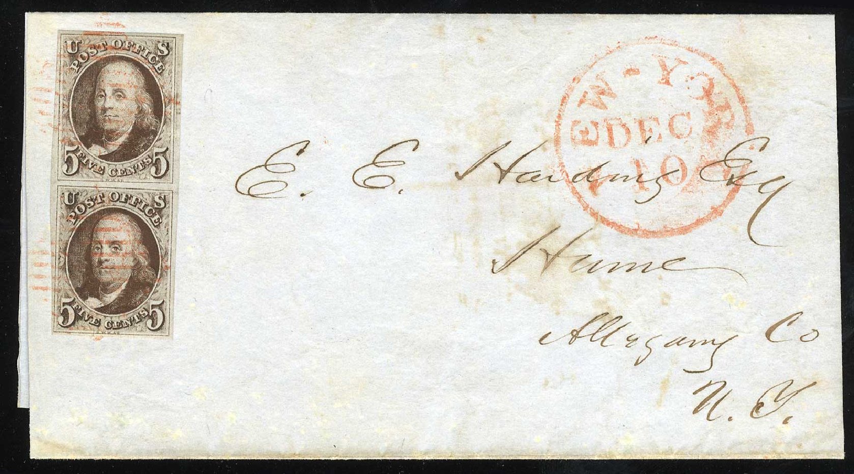 US Stamp Values Scott Catalog #1 - 5c 1847 Franklin. Cherrystone Auctions, Jul 2008, Sale 200807, Lot 9