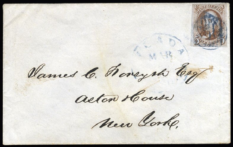 US Stamp Price Scott Cat. # 1 - 1847 5c Franklin. Cherrystone Auctions, Jan 2015, Sale 201501, Lot 19