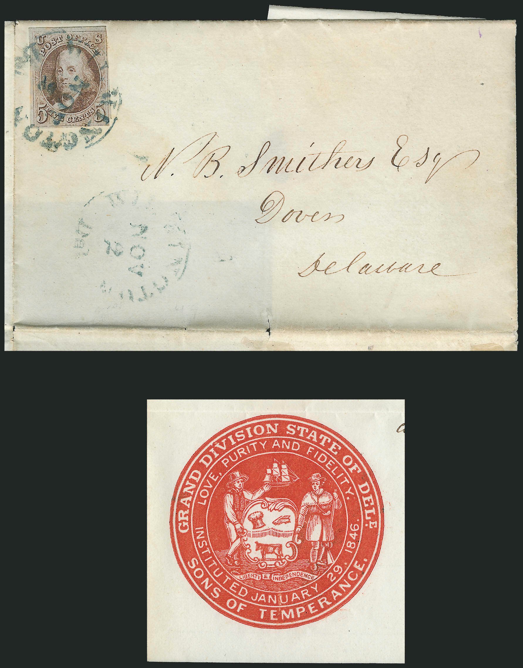 Prices of US Stamp Scott # 1 - 1847 5c Franklin. Robert Siegel Auction Galleries, Dec 2010, Sale 1002, Lot 3659