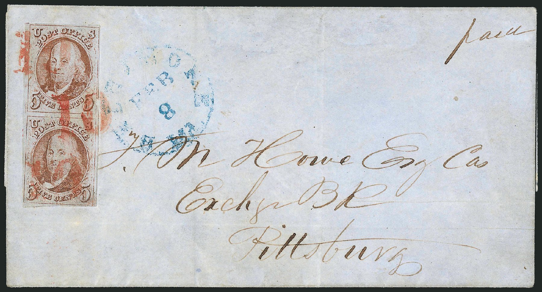 US Stamps Prices Scott #1: 5c 1847 Franklin. Robert Siegel Auction Galleries, Dec 2010, Sale 1002, Lot 3669