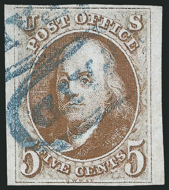 Price of US Stamps Scott Catalog # 1 - 5c 1847 Franklin. Robert Siegel Auction Galleries, Jun 2011, Sale 1011, Lot 379