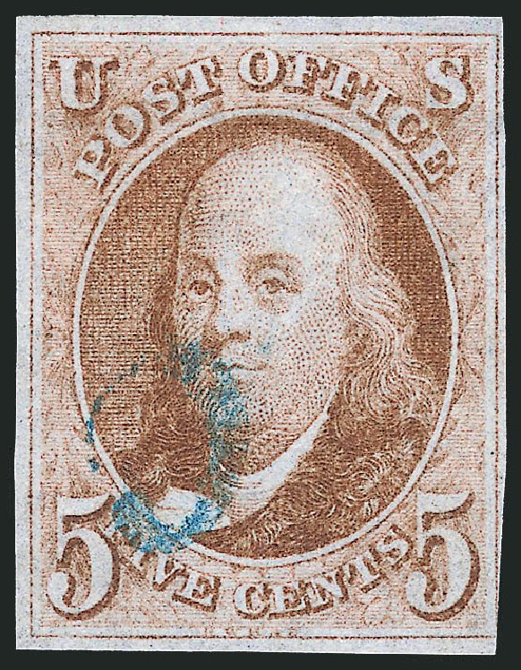 US Stamps Prices Scott 1 - 5c 1847 Franklin. Robert Siegel Auction Galleries, Mar 2012, Sale 1021, Lot 109
