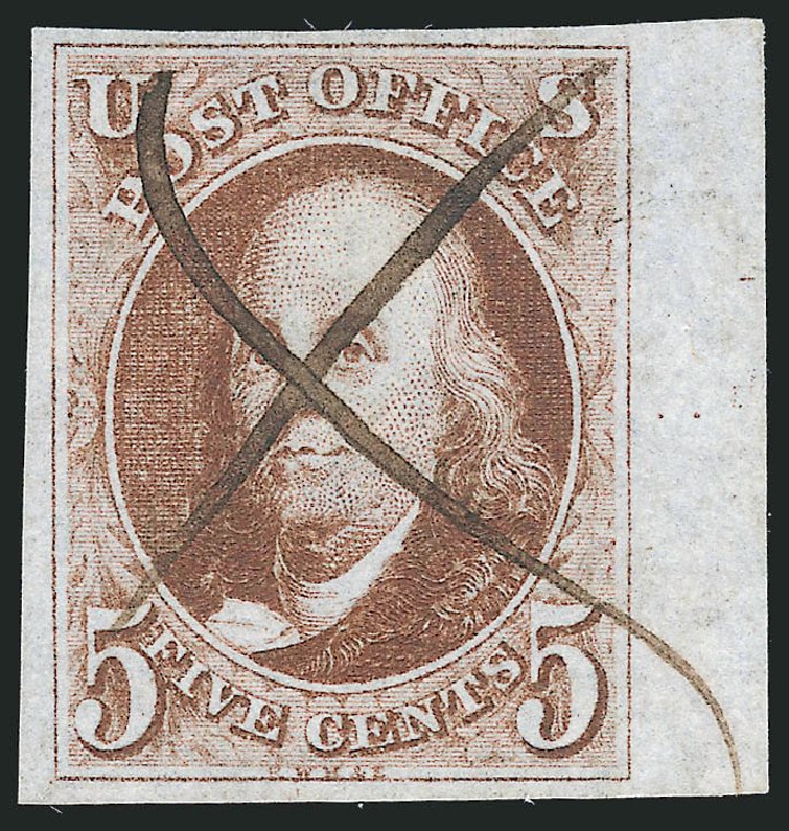 Price of US Stamps Scott Catalogue 1: 1847 5c Franklin. Robert Siegel Auction Galleries, Apr 2012, Sale 1023, Lot 2069