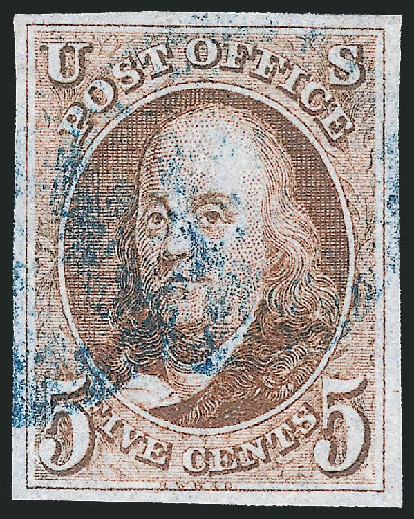 Prices of US Stamps Scott Cat. # 1: 1847 5c Franklin. Robert Siegel Auction Galleries, Apr 2012, Sale 1023, Lot 2119