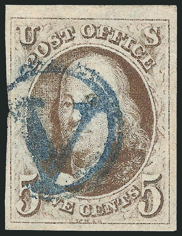 Cost of US Stamps Scott Cat. 1: 5c 1847 Franklin. Robert Siegel Auction Galleries, Apr 2012, Sale 1023, Lot 2179