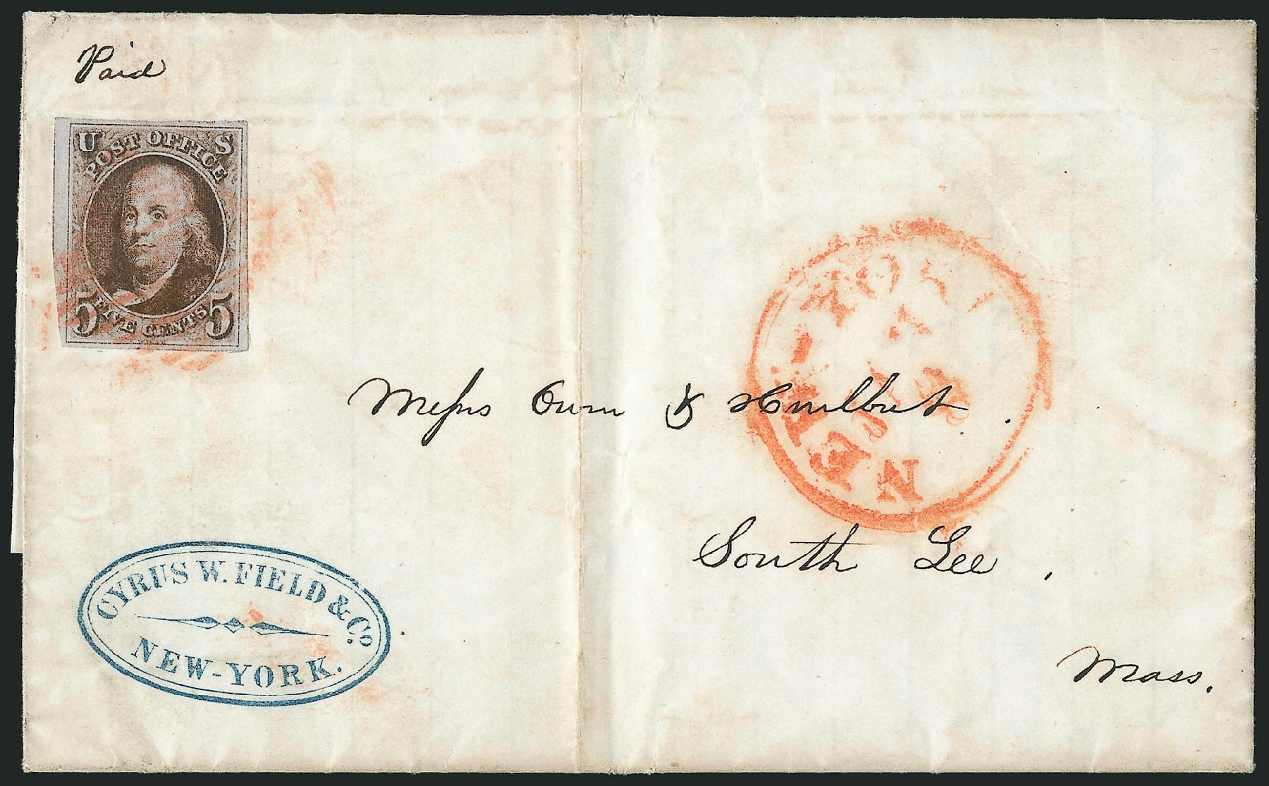 Values of US Stamp Scott Catalogue #1 - 5c 1847 Franklin. Robert Siegel Auction Galleries, Apr 2012, Sale 1023, Lot 2209
