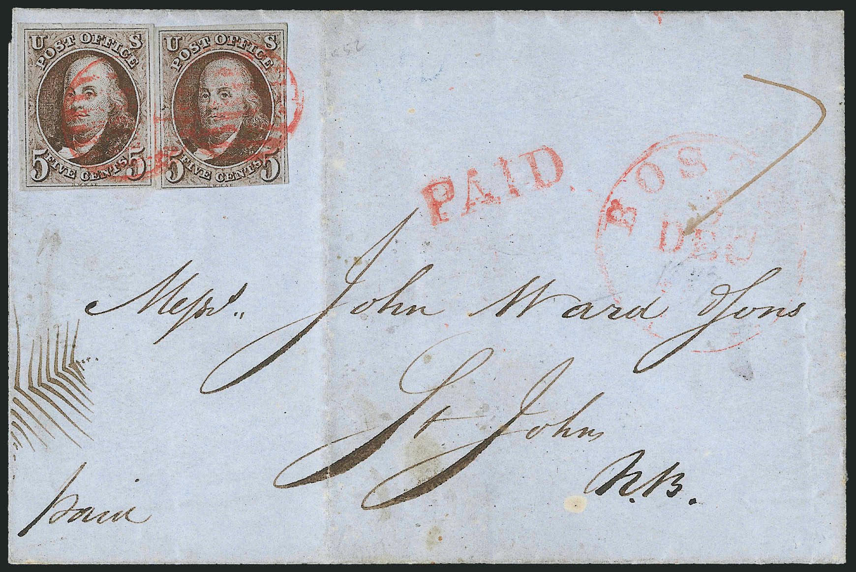 US Stamps Value Scott # 1 - 1847 5c Franklin. Robert Siegel Auction Galleries, Apr 2012, Sale 1023, Lot 2479